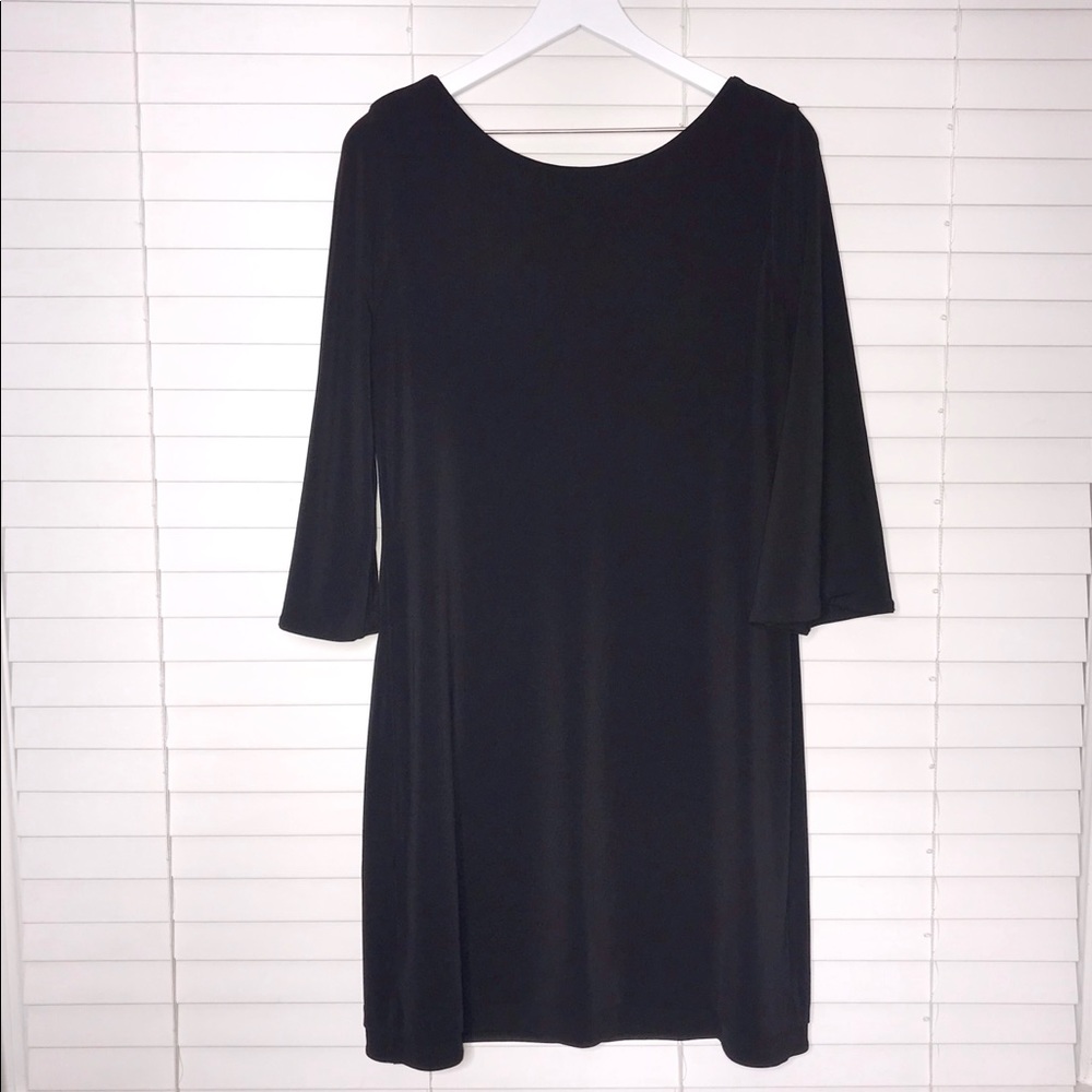 Whbm Reversible Floral/Solid V-Neck Shift Dress - image 5